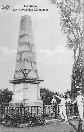 A996 Indien Lucknow Sir Havelocks Denkmal Polizisten Vintage Postkarte