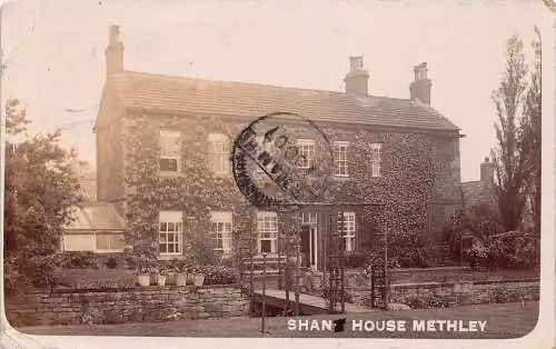 B005 England 1907 Shan House Methley RPPC Vintage Postkarte