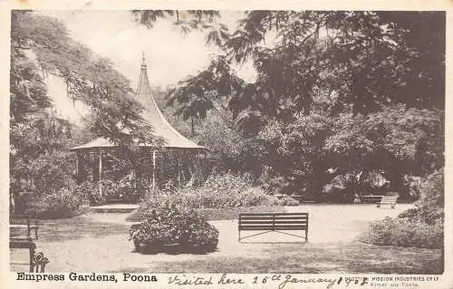 A997 Indien Poona 1902 Kaiserin Gärten Vintage Postkarte