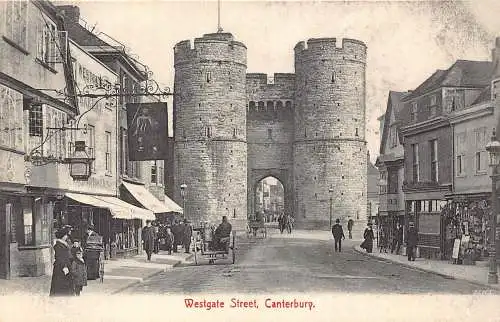B005 England Westgate Street Canterbury Inn Bakery Vintage Postkarte