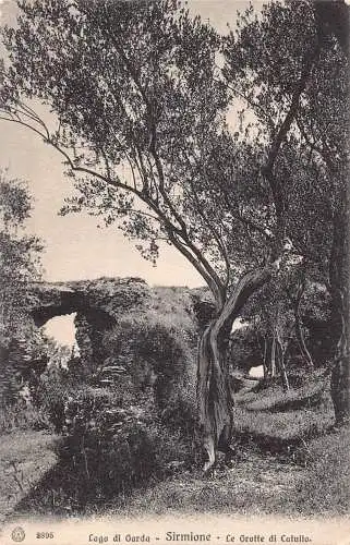 B002 Italien Lago di Garda Sirmione Le Grotte di Catullo Vintage Postkarte