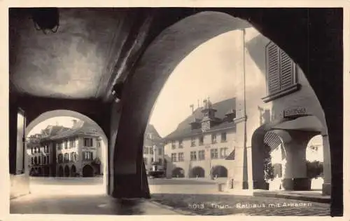 Schweiz Thun Rathaus Arkade Hotel Krone Vintage Postkarte