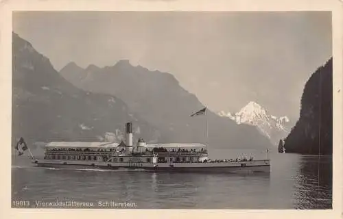 Schweiz Vierwalderstättersee Schillersteiner See Dampfschiff Italia Postkarte
