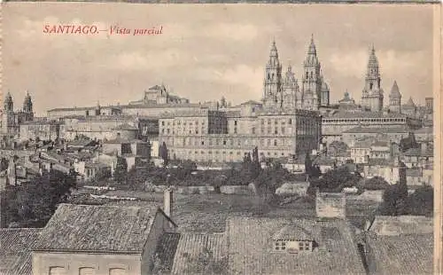 A991 Spanien Santiago Teilansicht Vintage Postkarte