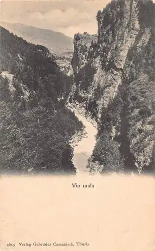 B008 Schweiz Via Mala Vintage Postkarte