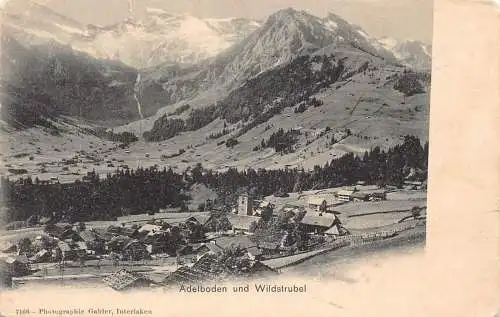 B008 Schweiz Adelboden und Wildstrubel Berggipfel Postkarte