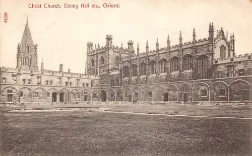 B004 England Christ Church Dining Hall Oxford Vintage Postkarte