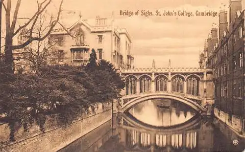 B003 England Cambridge Seufzerbrücke St John College Vintage Postkarte