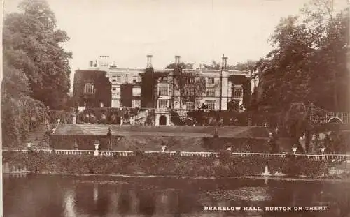 B003 England Burton on Trent Drakelow Hall RPPC Vintage Postkarte