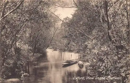 B003 England Oxford Ansicht der Cherwell Boats Vintage Postkarte