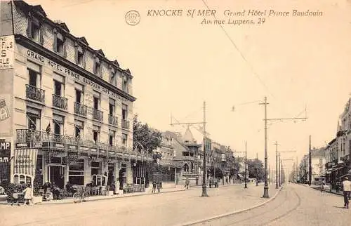 A999 Belgien Knocke S/Mer Grand Hotel Prince Baudouin Cafe Restaurant Postkarte