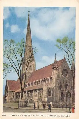 A990 Kanada Montreal Christ Church Cathedral Vintage Postkarte