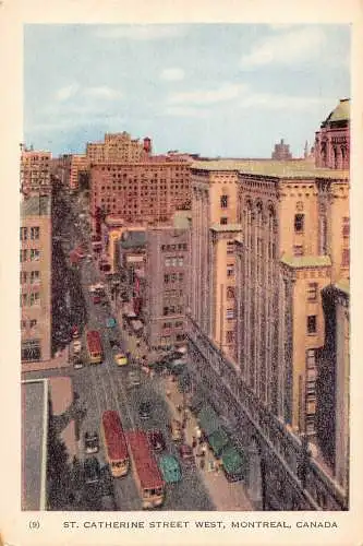 A990 Kanada Montreal St Catherine Street West Straßenbahn Postkarte