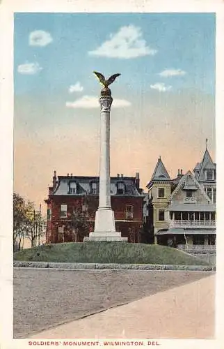 A990 US Soldiers' Monument Wilmington Delaware Vintage Postkarte
