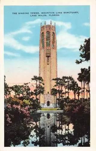 A990 US Singing Tower Mountain Lake Sanctuary Lake Wales Florida Postkarte