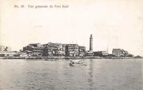 A992 Ägypten Port Said General View Boot Vintage Postkarte