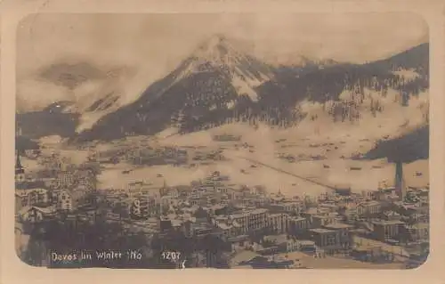 Schweiz 1911 Davos im Winterberg RPPC Vintage Postkarte