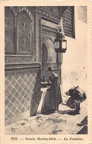 B009 Marokko Fes Zaouia Moulay Idrid La Fountain Ureinwohner Postkarte
