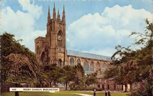 B007 England 1964 Priory Church Bridlington Vintage Postkarte