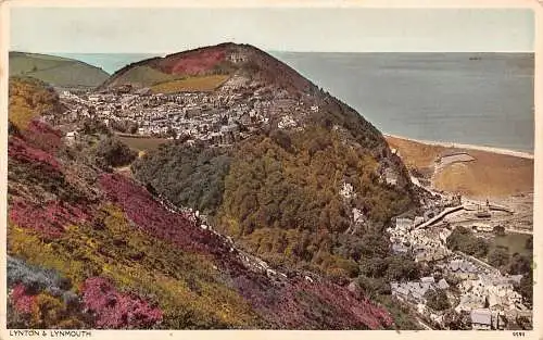 B007 England Lynton und Lynmouth Vintage Postkarte