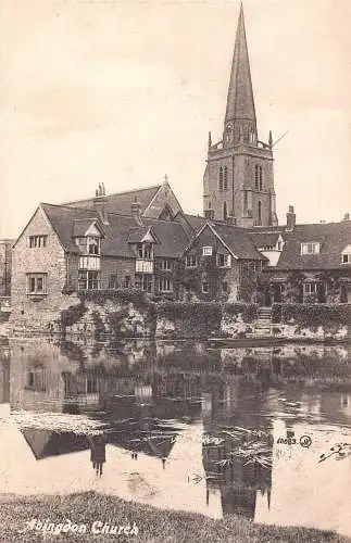 B003 England Abingdon Kirche Vintage Postkarte