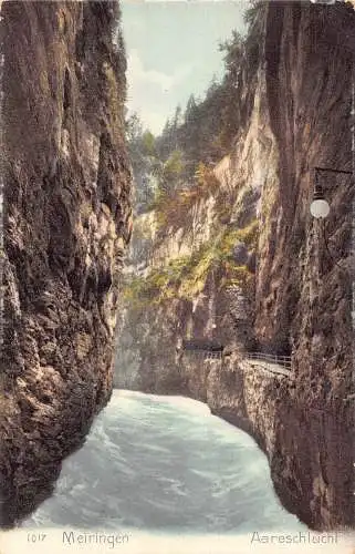 B002 Schweiz Meiringen Aareschlucht Vintage Postkarte