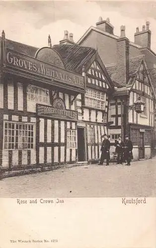 B003 England Knutsford Rose und Crown Inn Groves & Whitnall's Ales Inn Postkarte