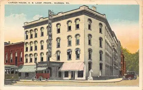 A989 US 1926 Carver House EB Loop Propr Warren Pennsylvania Postkarte
