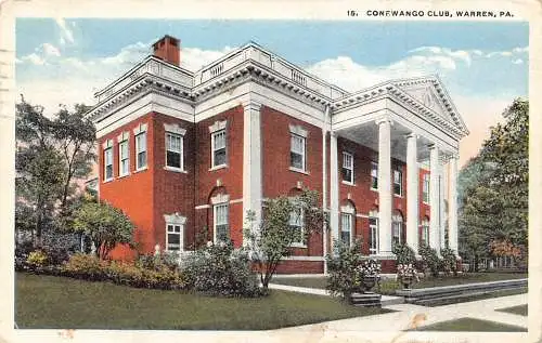 A989 USA 1918 Conewango Club Warren Pennsylvania Vintage Postkarte