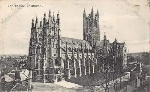 B006 England Canterbury Cathedral Vintage Postkarte