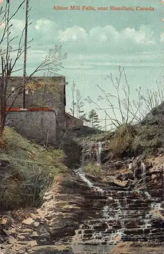 B020 Kanada 1911 Albion Mill Falls bei Hamilton Vintage Postkarte