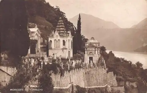 Schweiz Morcote Cimitero Friedhof Vintage Postkarte