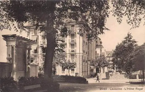 Schweiz Lausanne Hotel Royal Vintage Postkarte