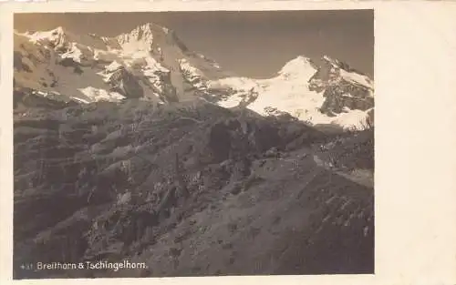 Schweiz Breithorn und Tschingelhorn RPPC Vintage Postkarte