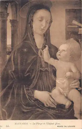 B024 Art Louvre Museum Mainardi - la Vierge et l'Enfant Jesus Postkarten