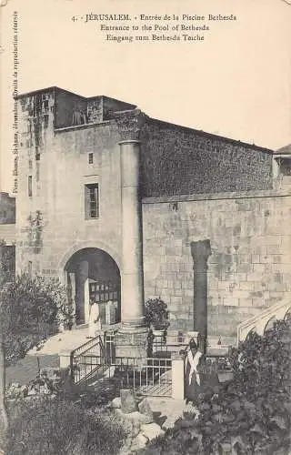 B023 Israel Jerusalem Eingang zum Pool von Bethesda Vintage Postkarten