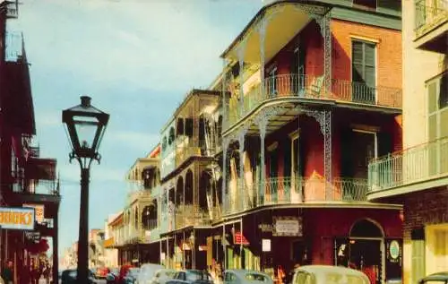 B020 US Saint Peter Street New Orleans Louisiana Vintage Postkarte
