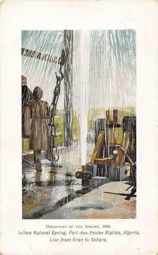 B018 Algerien Icilma Natural Spring Port Aux Poules Station Vintage Postkarte