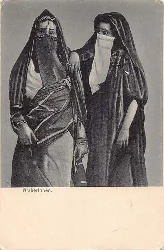 B018 Algerien Araberinnen Native Woman in Hijab Ethno Vintage Postkarte