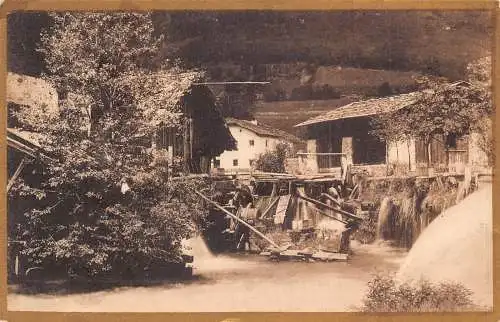 B015 Italien Stadtrand von Mailand Wassermühle Vintage Postkarte