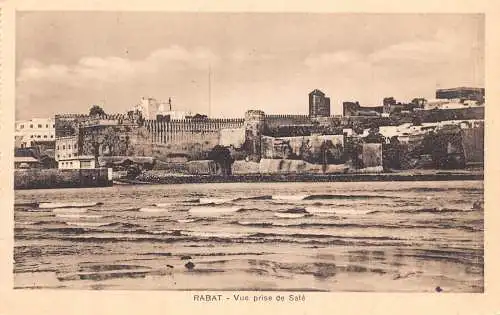 B015 Marokko Rabat Vue prise de Sale Vintage Postkarte