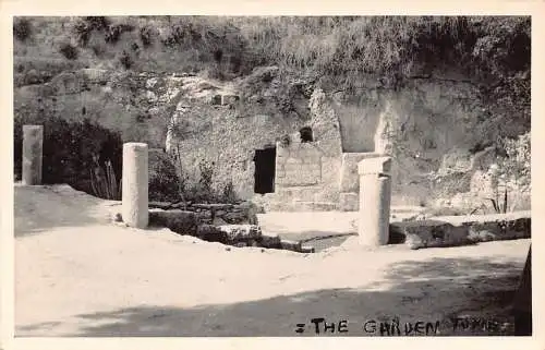 B015 Israel Das Gartengrab Jerusalem RPPC Vintage Postkarte