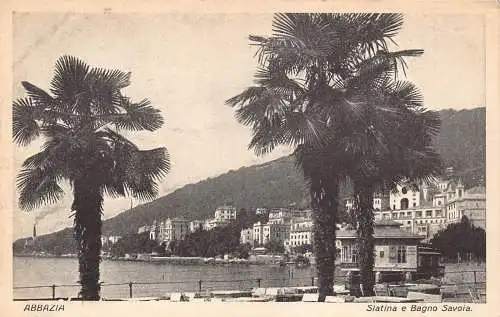 B014 Kroatien Opatija Abbazia Slatina e Bagno Salvoia Bäder Vintage Postkarte
