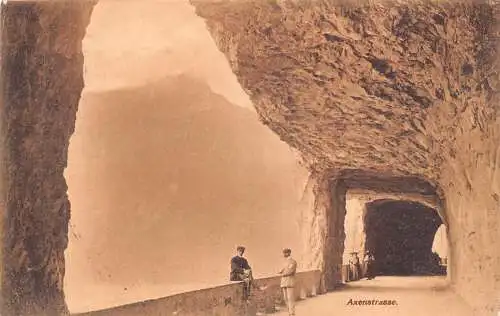 B014 Schweiz 1905 Axenstrasse Tunnel Vintage Postkarte