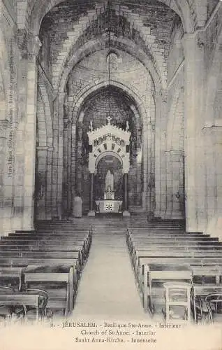 B023 Israel Jerusalem Kirche St. Anna Interieur Vintage Postkarten
