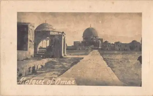 B023 Israel Jerusalem Moschee Omar RPPC Vintage Postkarten