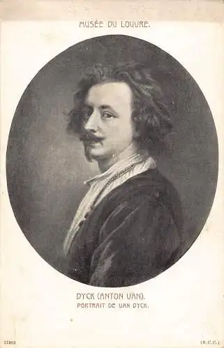 B024 Art Louvre Museum Portrait Of Van Dyck Postkarten