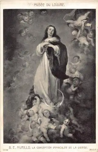 B024 Art Louvre Museum Kunst von BE Murillo Conception Makellose Vierge Postkarten