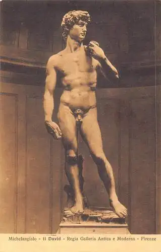 B025 Fine Art Skulptur Michelangelo David Galleria Antica e Moderna Postkarte