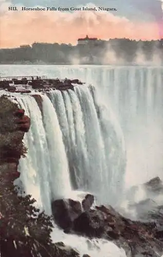 B020 Kanada Hufeisenfälle von Goat Island Niagara Vintage Postkarte